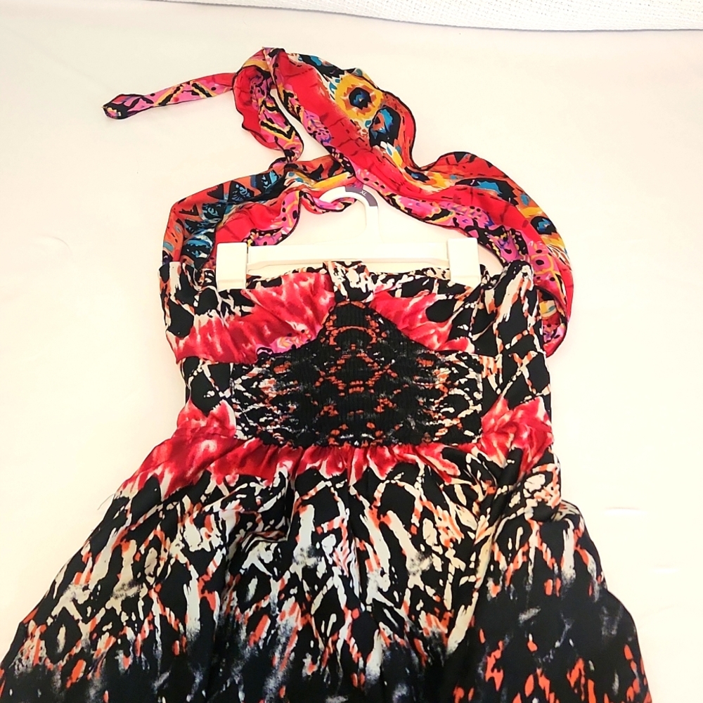 Boho Vivid Print Jumper Dress